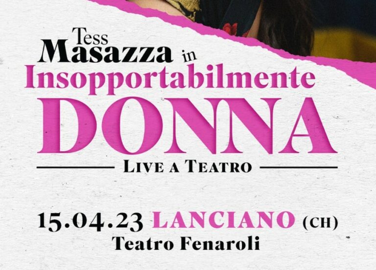 LANCIANO- Tess Masazza il 15 aprile al Teatro Fenaroli