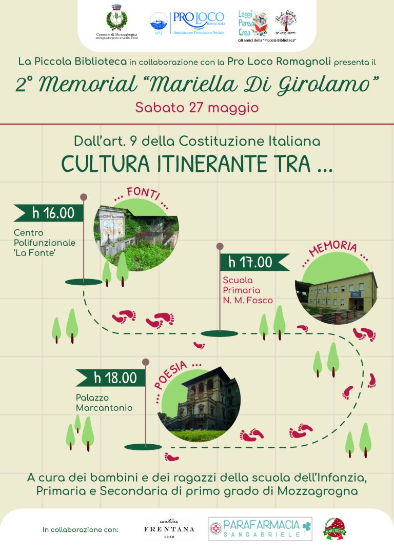 2° Memorial “Mariella Di Girolamo”. Cultura itinerante tra fonti, memoria e poesia