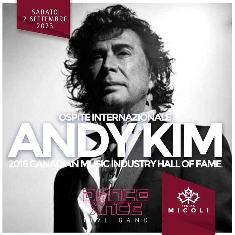 ANDY KIM: UNA SERATA EVENTO A TENUTA MICOLI IL 2 SETTEMBRE