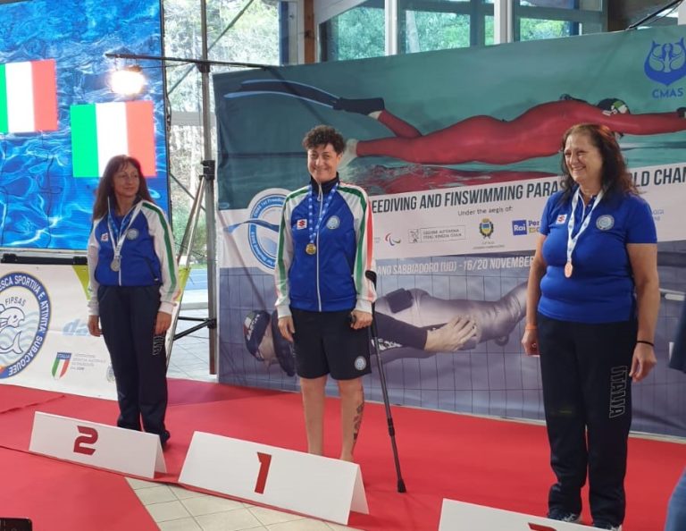 Campionati del mondo di apnea e nuoto pinnato per disabili. Ilenia Colanero sul tetto del mondo