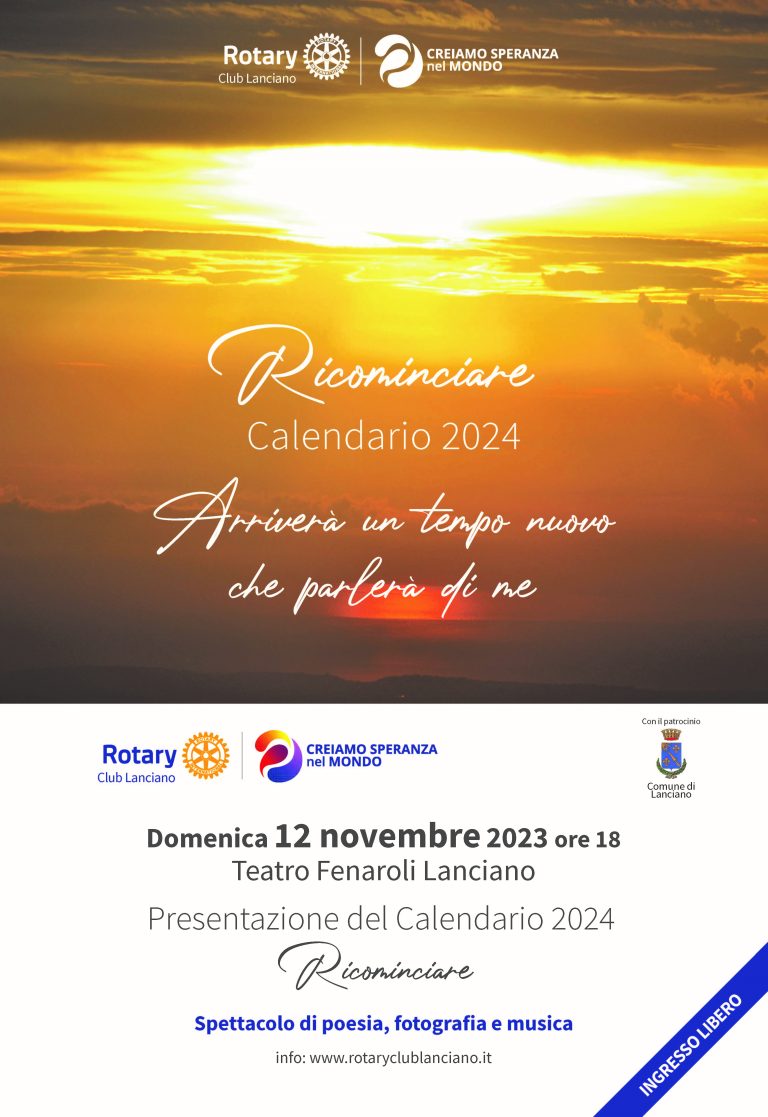 Ambulatorio solidale: raccolta fondi del Rotary Club Lanciano con il Calendario 2024