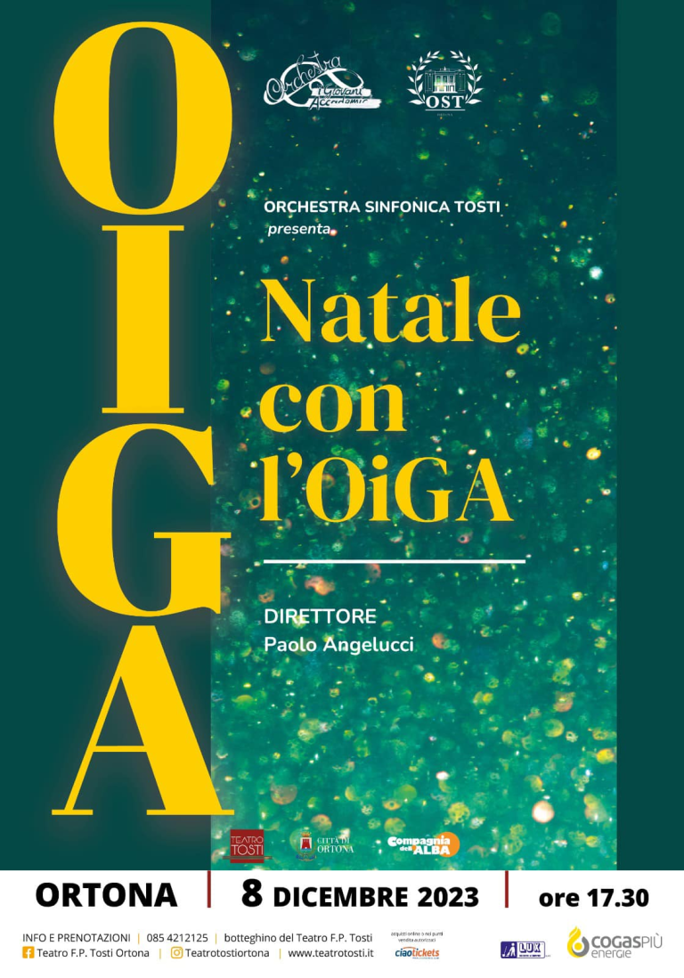 NATALE CON L’OIGA al Teatro Tosti di Ortona. Appuntamento per venerdì 8 dicembre