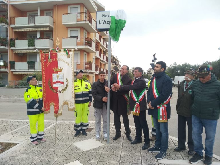Fossacesia- Inaugurato Piazzale L’Aquila nel segno della memoria della Città colpita dal sisma