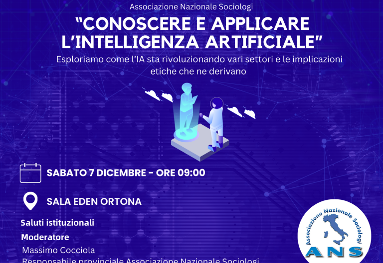 Conferenza a Ortona sul tema dell’A.I. dal titolo “Conoscere e applicare l’Intelligenza Artificiale”