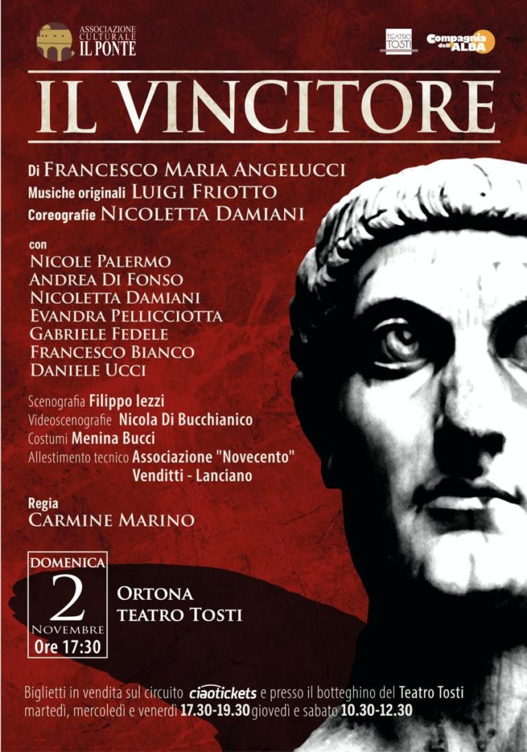 Ortona, al Teatro Tosti domenica 2 novembre appuntamento con il teatro sacro e lo spettacolo “Il Vincitore”