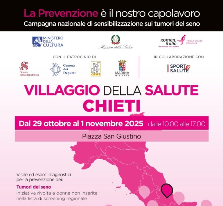A Chieti fa tappa il Villaggio della salute Komen dal 29 ottobre al 1° novembre