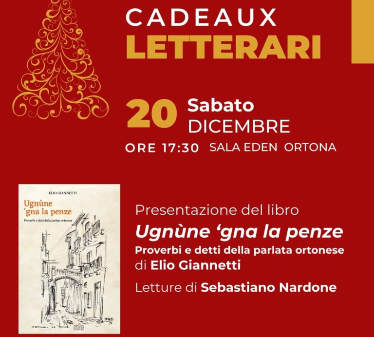 Presentazione sabato pomeriggio alla Sala Eden del libro “Ugnune ‘gna la penze di Elio Giannetti”