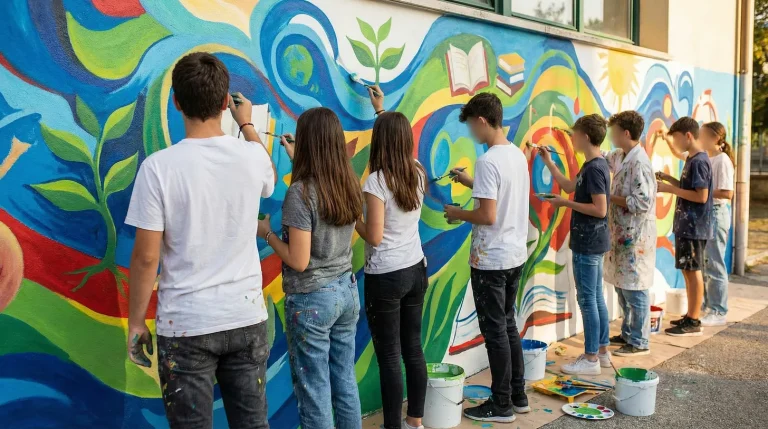 Dipendenze, a Tollo l’arte diventa prevenzione: un murale per allenare le “life skills” degli studenti