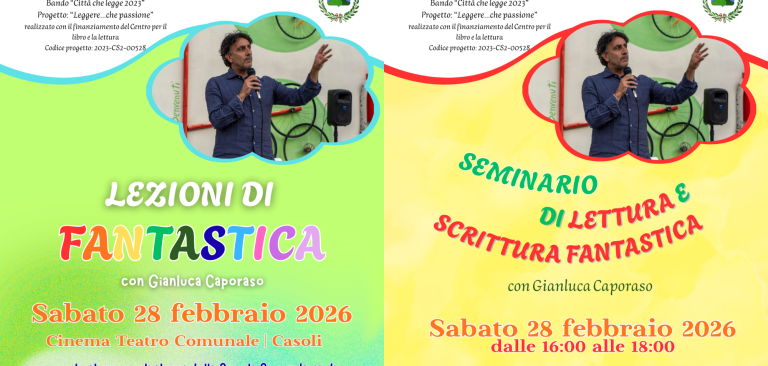 Casoli “Città della Fantastica”: Gianluca Caporaso ospite al Cinema Teatro